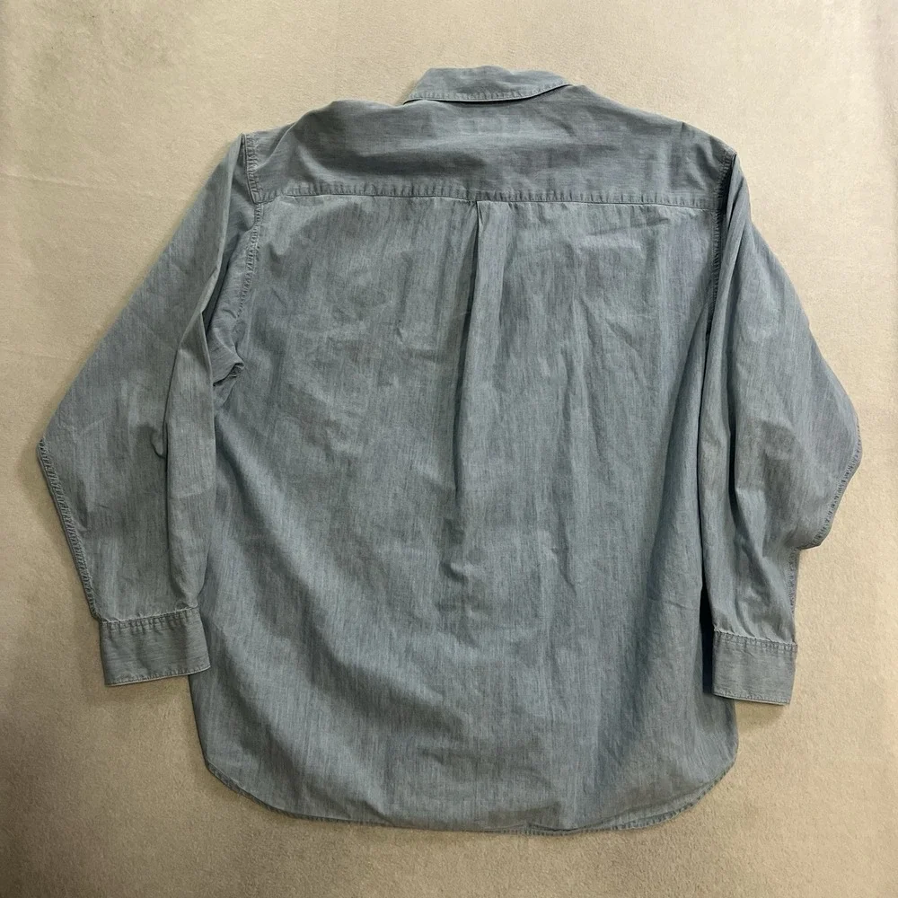 Vintage Banana Republic Denim Chambray Shirt Men's Large Light Wash Blue Y2K 90s